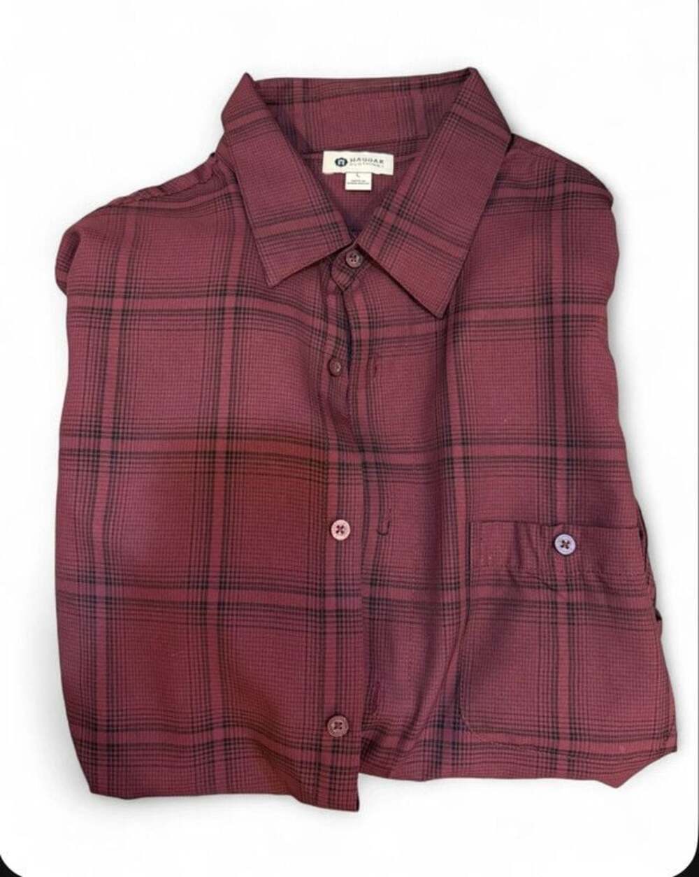 Haggar Checkered Flannel Shirt Men’s Large